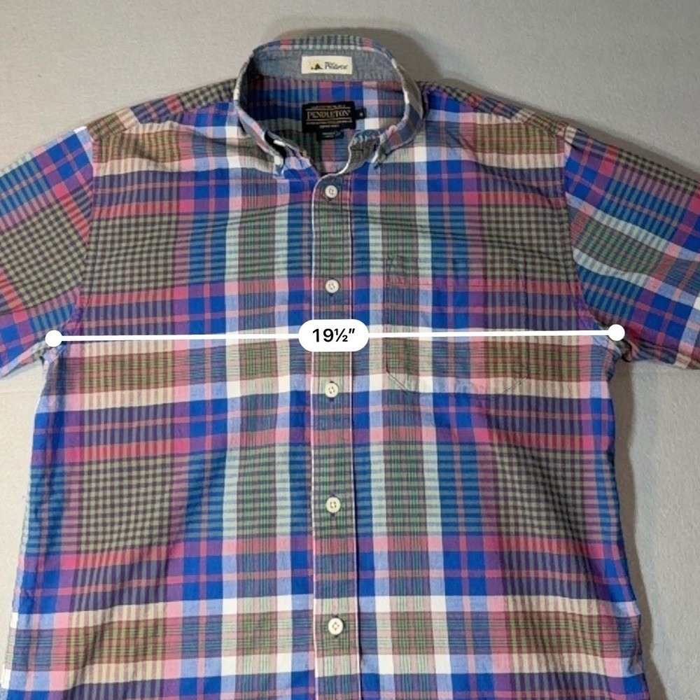 Surf Pendleton Mens Short Sleeve Plaid Button Down Business Casual Shirt Small